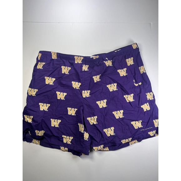 Columbia Other - Columbia PFG Shorts Mens 3X Purple Washington Huskies Omni-Shade Logo Print